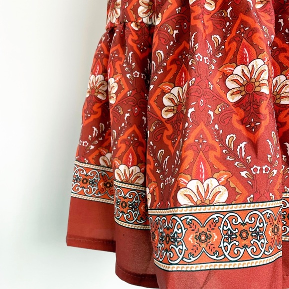 Flutter Sleeve Boho Wrap Dress - Picture 7 of 8